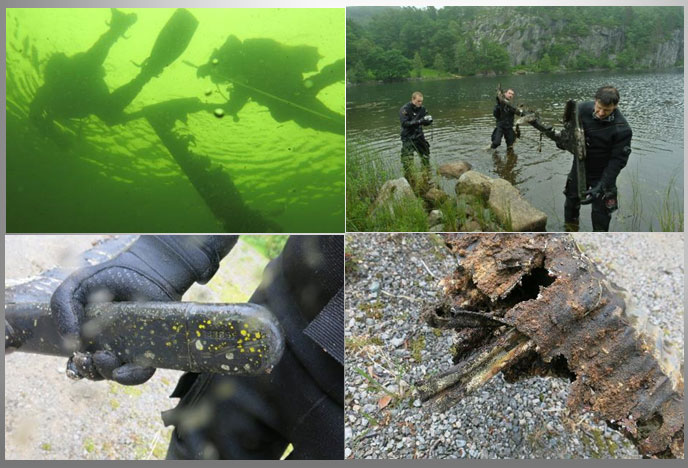 recupero del flap del Junker dal lago di Haaland