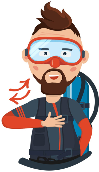 segnale subacqueo per indicare un problema o non ok