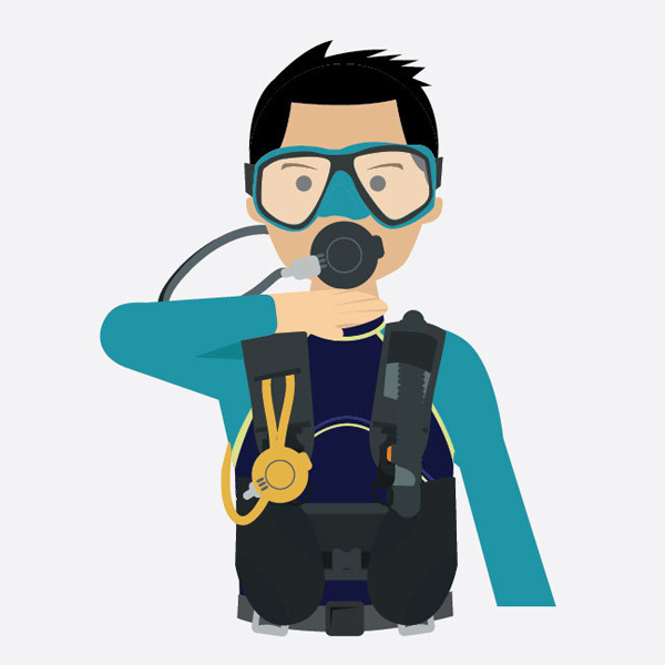 segnale subacqueo per indicare la che l'aria è finita