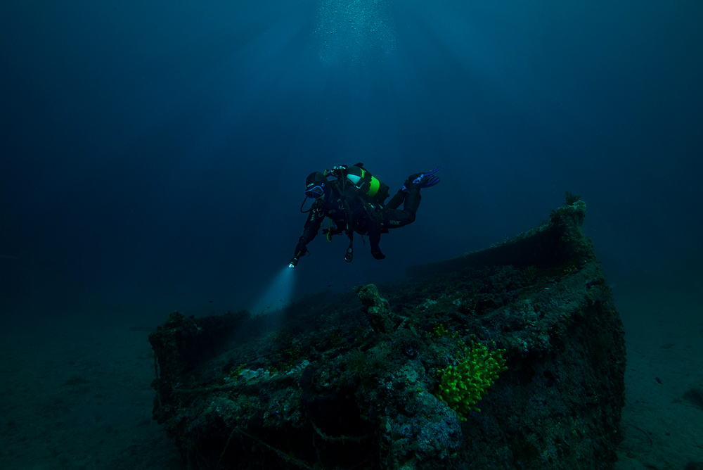 immersione sub su relitto in turchia