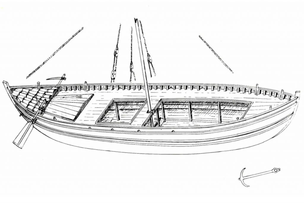 Disegno della Fortuna Maris nave romana